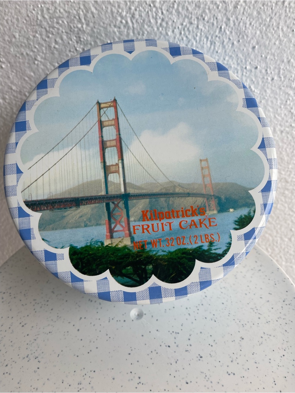 Fruit Cake Tin - Blue Bridge Design